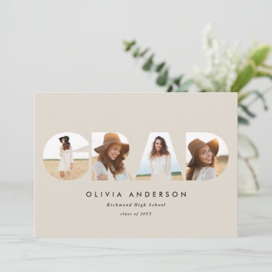 Moderne typografie multi foto afstuderen (Staand voorkant)