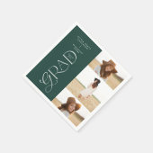 Moderne typografie multi foto afstuderen donkergro servet (Hoek)