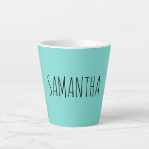 Moderne typografie naam blauw groen latte mok
