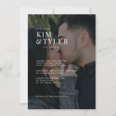 Moderne typografie namen 5 foto's QR code bruiloft Kaart (Voorkant)