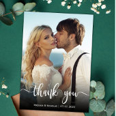 Moderne Typografie Overlay Script Foto Bruiloft Bedankkaart