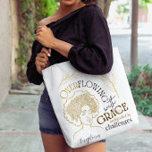 Moderne typografie overstromende sierlijke bloemen draagtas