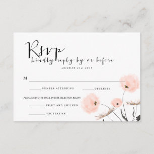Moderne Typografie Paardenbloem bruiloft RSVP Kaar Kaartje