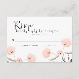 Moderne Typografie Paardenbloem bruiloft RSVP Kaar Kaartje