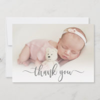 Moderne Typografie Pasgeboren Baby Foto Dank u