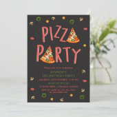 Moderne Typografie Pizza Slices Kids Verjaardagsfe Kaart (Staand voorkant)