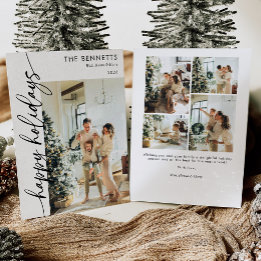 Moderne typografie Prettig kerstfeest Eén foto Feestdagenkaart