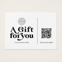 Moderne Typografie QR-code Cadeaubon
