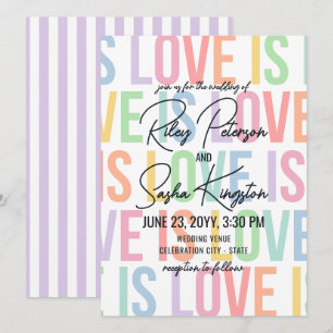Moderne typografie regenboog letters LGBTQA bruilo Kaart