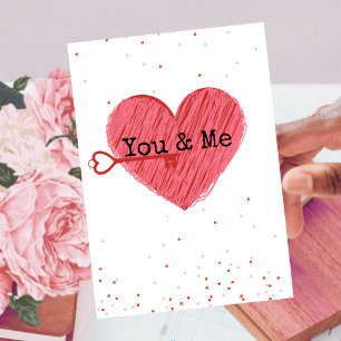 Moderne typografie rode hart liefde Valentijnsdag Briefkaart
