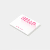 Moderne Typografie Roze Hallo Post-it® Notes (Schuin)