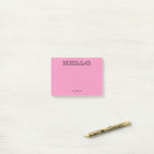Moderne Typografie Roze Hallo Post-it® Notes (Op bureau)