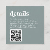 Moderne Typografie Sage Green QR Code Details Informatiekaartje (Voorkant)