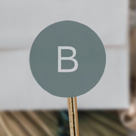 Moderne Typografie Sage Monogram Envelop Afdichtin Ronde Sticker