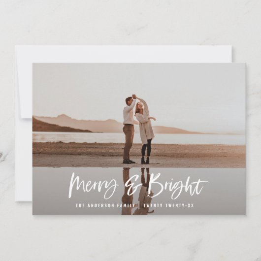 Moderne typografie script bluephoto Kerstmis Feestdagenkaart (Voorkant)