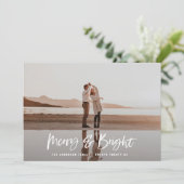 Moderne typografie script bluephoto Kerstmis Feestdagenkaart (Staand voorkant)