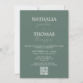 Moderne typografie script foto QR-code bruiloft Kaart (Voorkant)