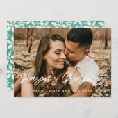 Moderne typografie Seizoensgroeten Foto Feestdagenkaart (Voorkant / Achterkant)