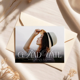 Moderne typografie Senior foto Elegante afstuderen Kaart
