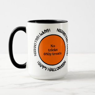 Moderne Typografie Sinaasappel Zwart Happy Hallowe Mok
