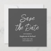 Moderne typografie - Soft Black Save The Date (Voorkant)