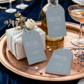 Moderne typografie Stofblauw Trouw Trouw Dank Je  Cadeaulabel