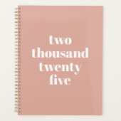 Moderne typografie stoffige roze aangepaste jaar t planner (Voorkant)