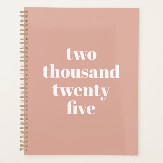 Moderne typografie stoffige roze aangepaste jaar t planner (Voorkant)