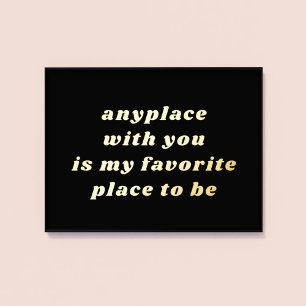 Moderne Typografie Sweet Romantic Black + Gold Folie Afdrukken