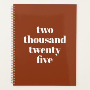 Moderne typografie terracotta aangepaste jaar teks planner