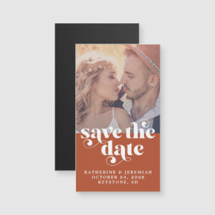 Moderne Typografie Terracotta Photo Save the Date