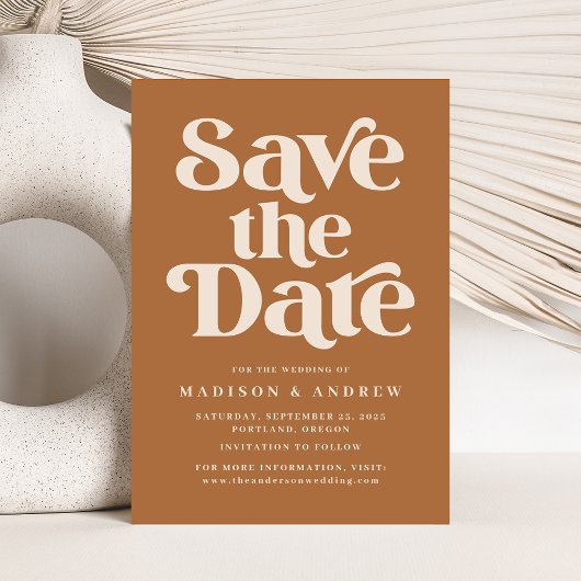 Moderne Typografie Terracotta Save The Date