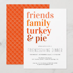 Moderne typografie Thanksgiving dinerfeest Kaart