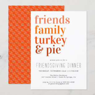 Moderne typografie   Thanksgiving Dinner Party Kaart