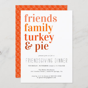 Moderne typografie Thanksgiving in de binnenpart Kaart