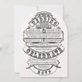 moderne typografie Ticket Wedding Invite Kaart (Voorkant)