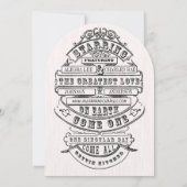 moderne typografie Ticket Wedding Invite Kaart (Achterkant)
