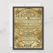  moderne typografie Ticket Wedding Invite Kaart (Voorkant)
