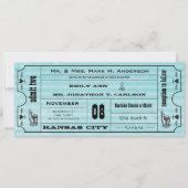  moderne typografie Ticket Wedding Invite Kaart (Voorkant)