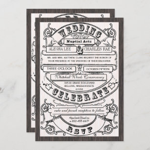  moderne typografie Ticket Wedding Invite Kaart
