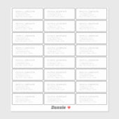 Moderne typografie transparant retouradreslabel sticker (Vel)