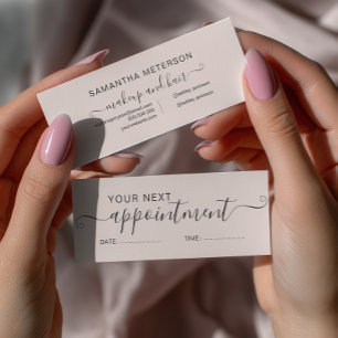 Moderne typografie trendy blush roze afspraak mini visitekaartje