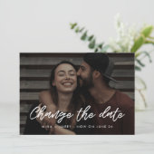 Moderne typografie trouwdatum wijzigen aankondiging (Staand voorkant)