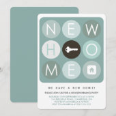 Moderne typografie Uitnodiging voor Housewarming P (Voorkant / Achterkant)