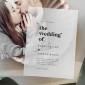 Moderne typografie Unieke retro bruiloft Vellum Uitnodigingen