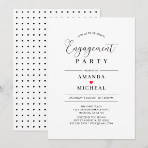 Moderne typografie verlovingsfeest uitnodiging