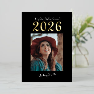 Moderne Typografie Vet 2026 Foto Afstuderen Folie Uitnodiging