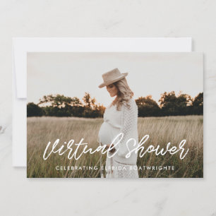 Moderne typografie Virtual Baby shower foto Kaart