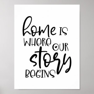 Moderne typografie voor huis citaten poster
