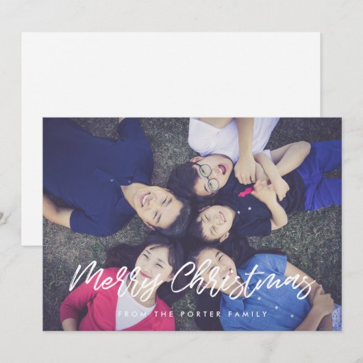 Moderne Typografie voor kerst Feestdagenkaart (Voorkant / Achterkant)